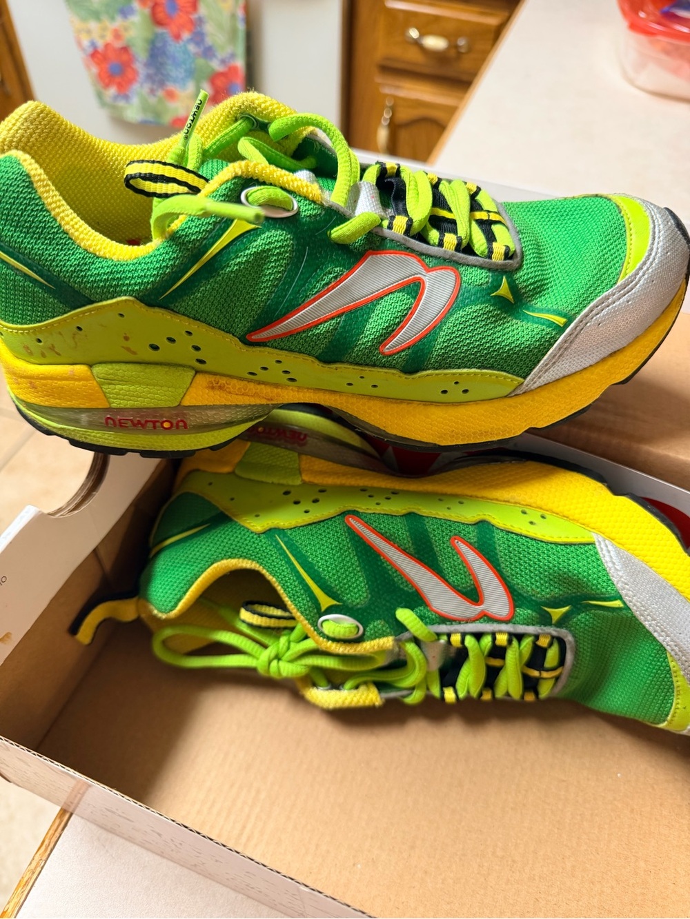 Newton Bright Green and Yellow Running Shoes